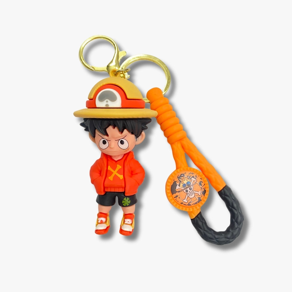 ๐ฅ Luffy One Piece Keychain โ Adventure Hoodie Edition