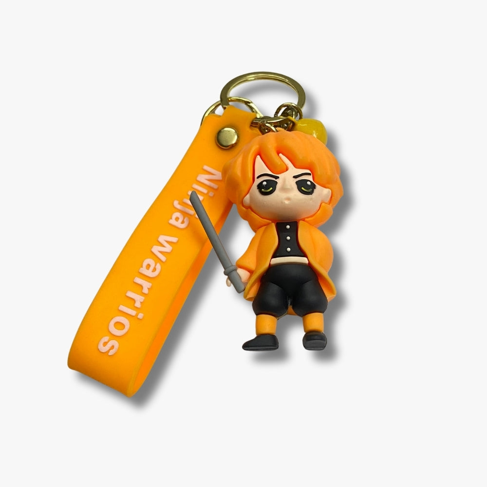 🧡 Zenitsu-Inspired Ninja Keychain – Lightning Warrior Edition