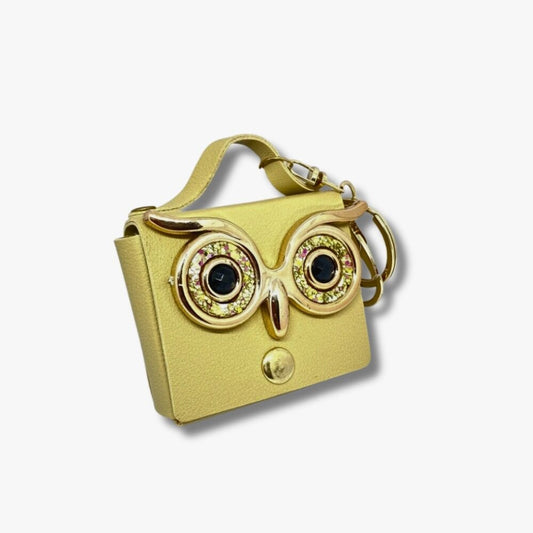 💛 Golden Owl Mini Coin Pouch with Sparkling Eyes