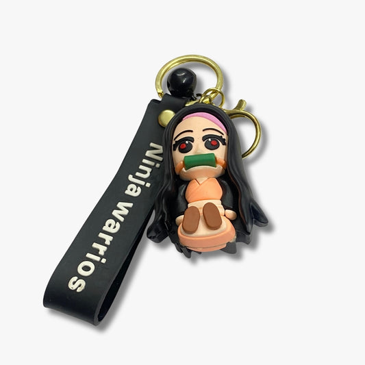 🖤 Nezuko-Inspired Ninja Keychain – The Silent Strength Edition