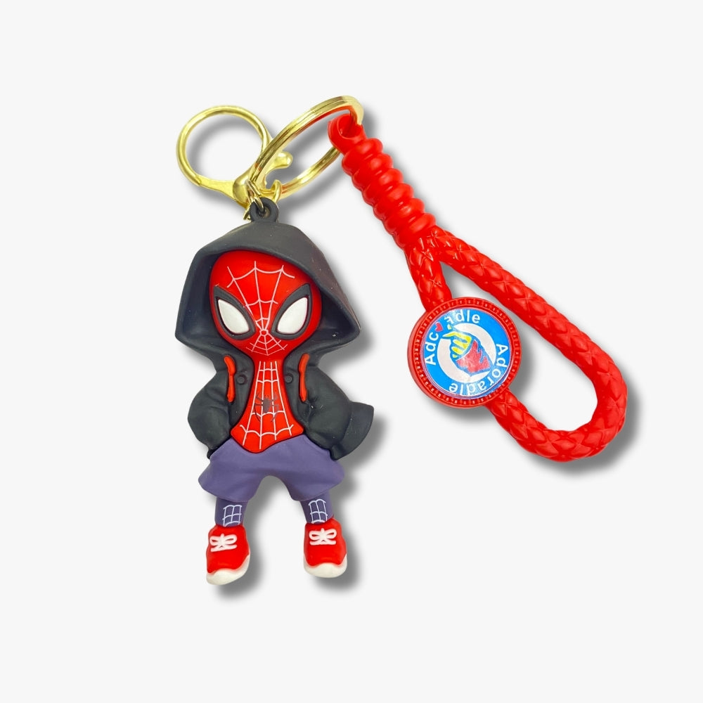 🕷️ Miles Morales Spider-Man Keychain – Classic Black Suit Edition
