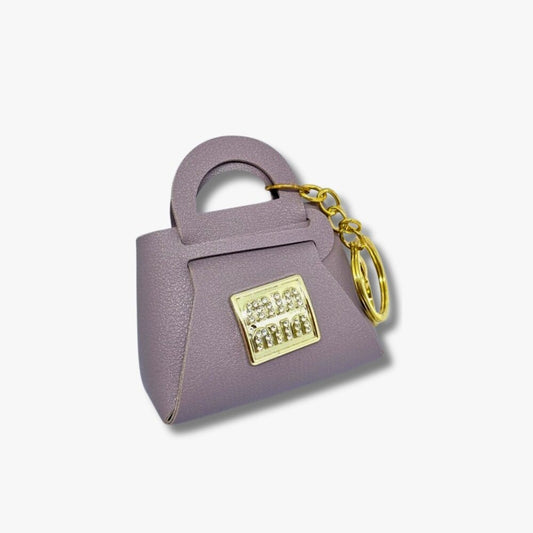 💜 Lilac Mini Coin Pouch with Gold Crystal Buckle