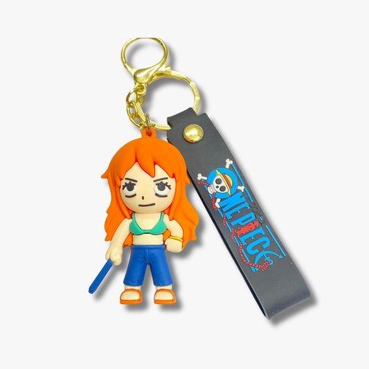 🌊 Nami One Piece Keychain – The Navigator of the Straw Hat Crew