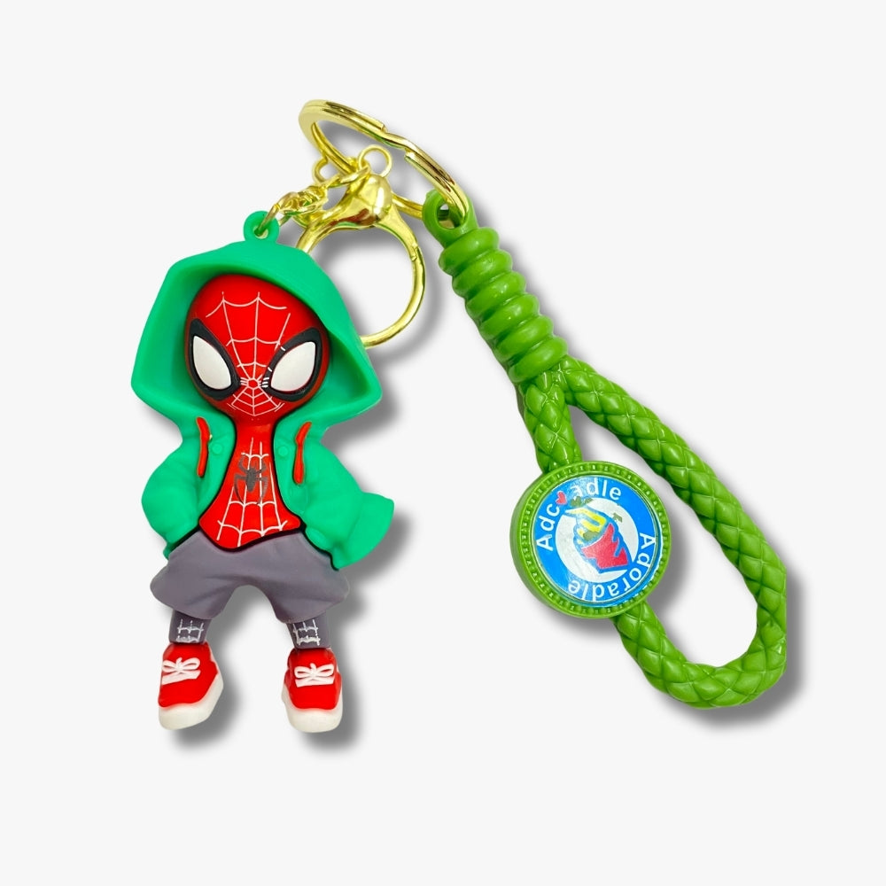 🕸️ Miles Morales Spider-Man Keychain – Green Hoodie Edition