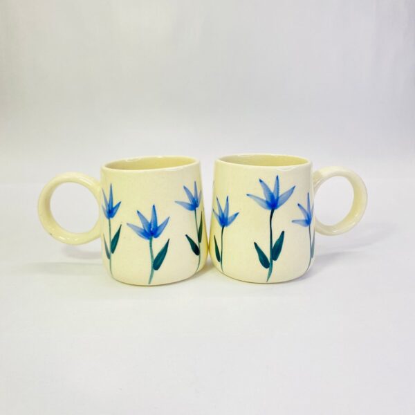 Ceramic Mug with Blue Flower - Image 3