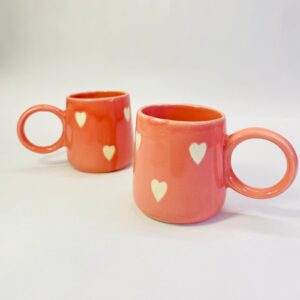 Handmade Ceramic Heart Mugs