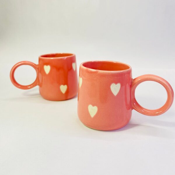 Handmade Ceramic Heart Mugs