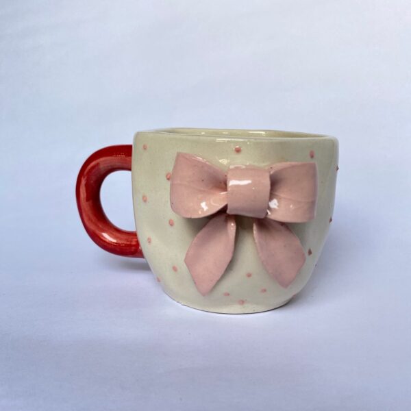 Ceramic Mug with Pink Bow