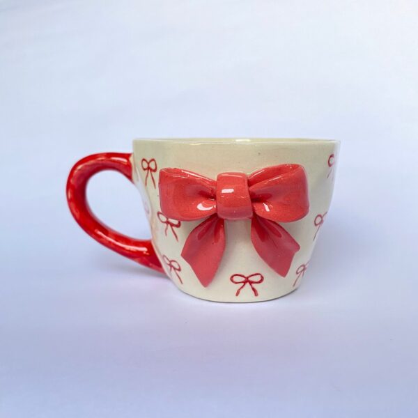 Ceramic Cup with Bow Design