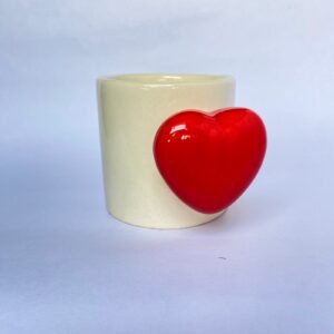 Ceramic Mug with Heart Handle