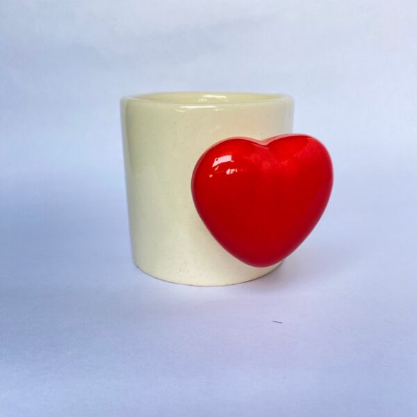 Ceramic Mug with Heart Handle