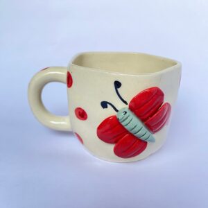 Ceramic Mug with Butterfly Design