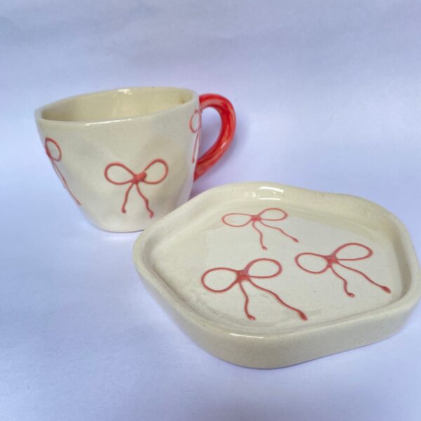Handcrafted Ceramic Cup and Saucer - Image 3