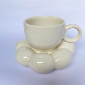 Ceramic Cup with Unique Saucer