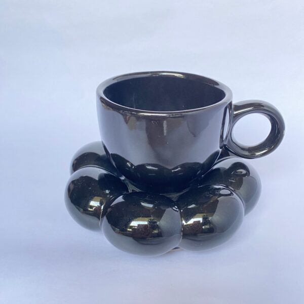 Ceramic Cup with Bubble Saucer