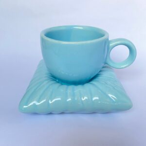 Ceramic Cup with Pillow Saucer