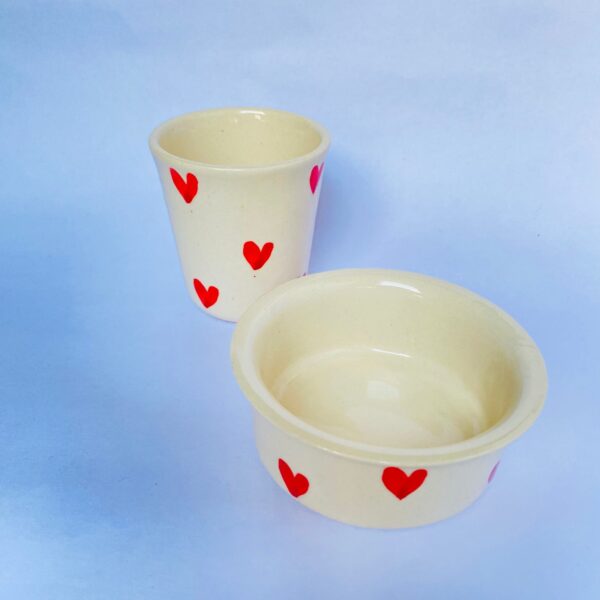 Hand-painted Ceramic Cup and Bowl Set - Image 2