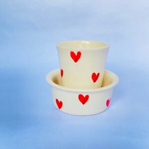 Hand-painted Ceramic Cup and Bowl Set