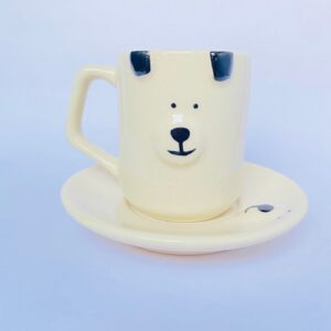 Ceramic Bear Mug with Saucer