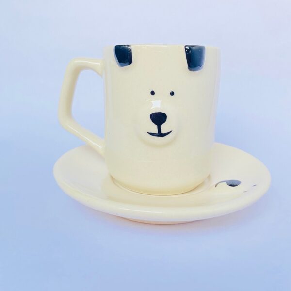 Ceramic Bear Mug with Saucer